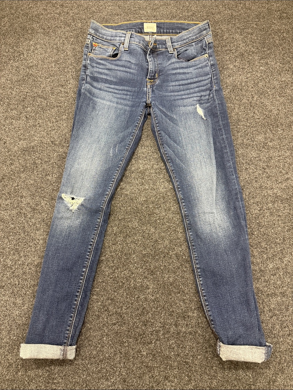 Hudson Jeans Skinny Distressed Light Blue Wash